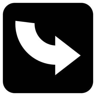 Saatin tersi yönde düz kare vektör simge döndürmek