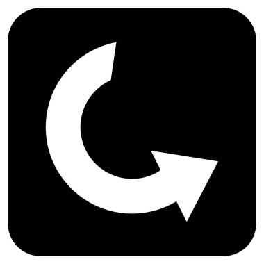 Saatin tersi yönde düz kare vektör simge döndürmek