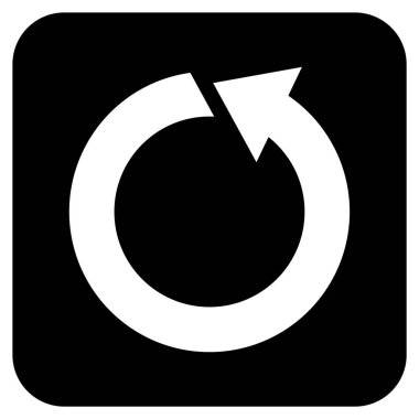 Saatin tersi yönde düz kare vektör simge döndürmek