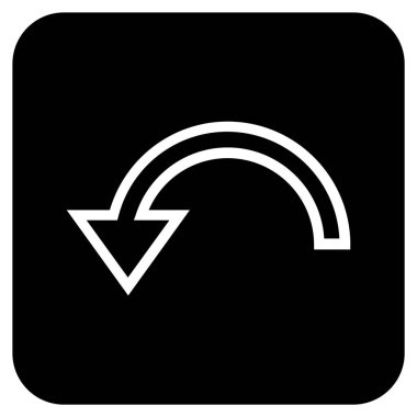 Sol düz kare vektör simge döndürmek