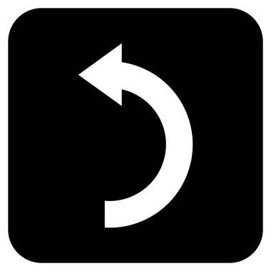 Sol düz kare vektör simge döndürmek