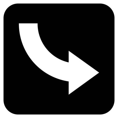 Sağa döndür düz kare vektör simgesi