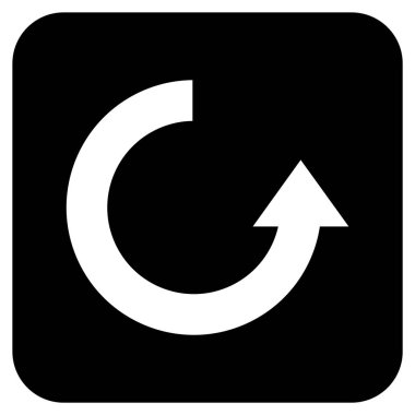 Düz kare vektör simge Döndür