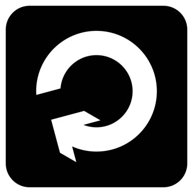 Düz kare vektör simge döndürmek