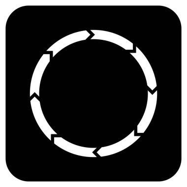 Döndürme düz kare vektör simgesi