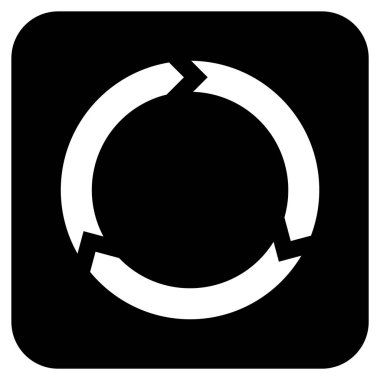 Döndürme düz kare vektör simgesi