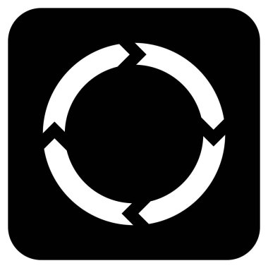 Döndürme düz kare vektör simgesi