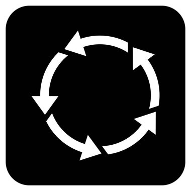 Döndürme düz kare vektör simgesi