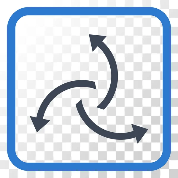Icône vectorielle de flèches centrifuges dans un cadre — Image vectorielle