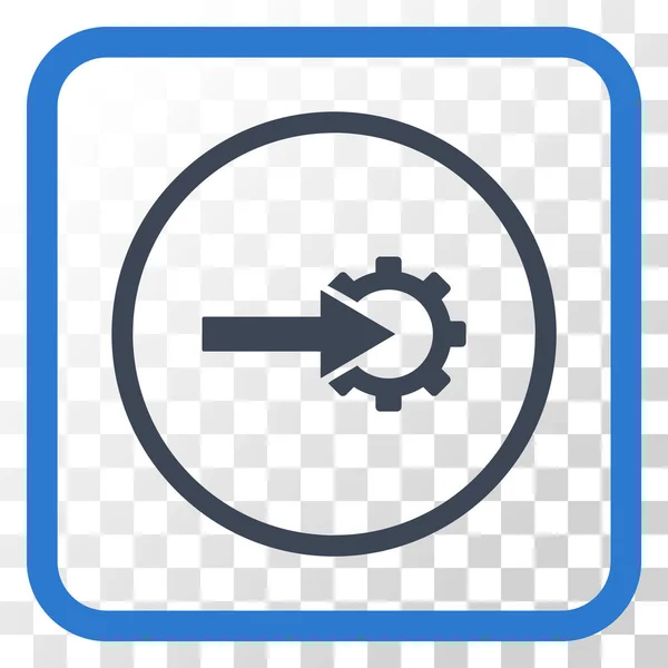 Icono de vectores de integración de engranajes en un marco — Archivo Imágenes Vectoriales