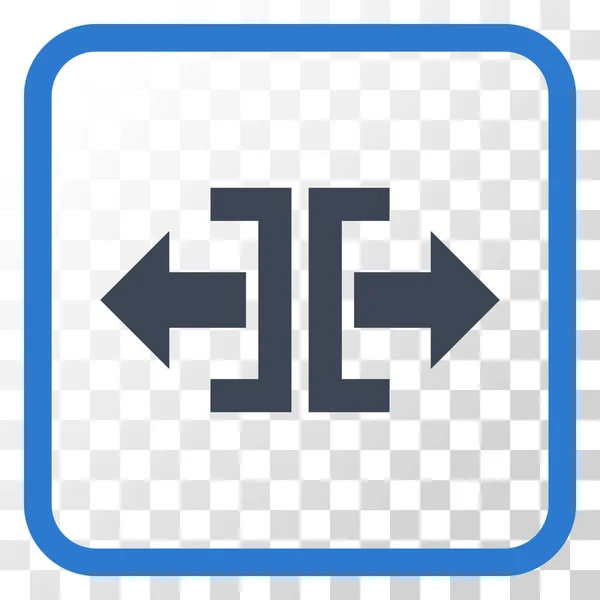 Diviser l'icône vectorielle de direction horizontale dans un cadre — Image vectorielle