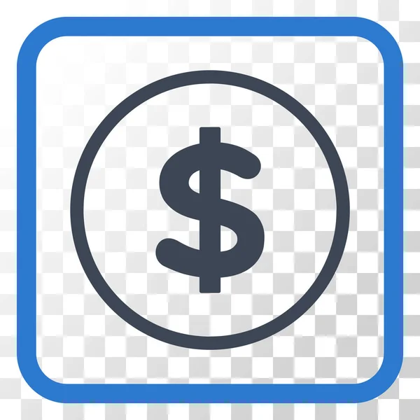Icono del vector del dólar en un marco — Vector de stock