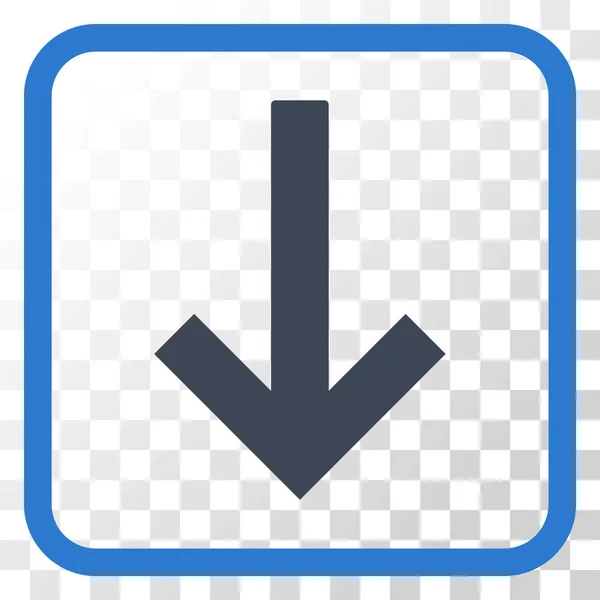 Beneden pijl Vector Icon In een Frame — Stockvector