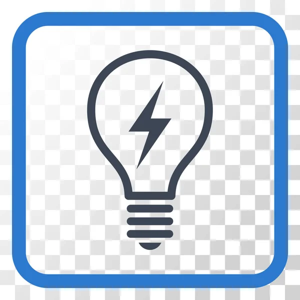 Electric Bulb Vector Icon In a Frame — Stock Vector