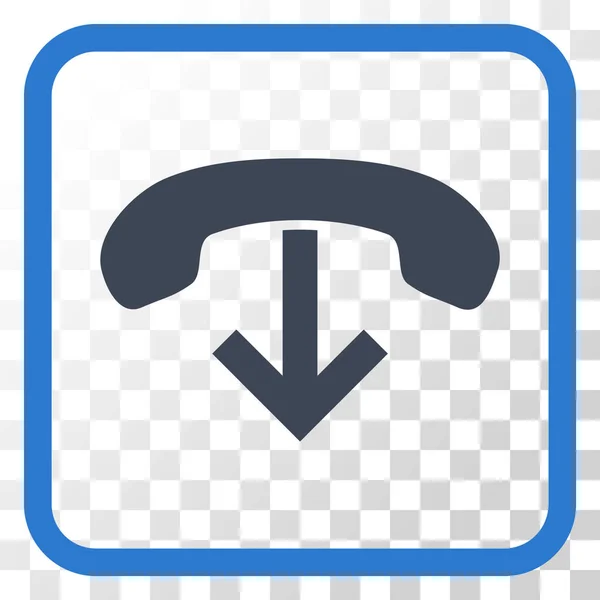 Teléfono Cuelgue el icono del vector en un marco — Vector de stock