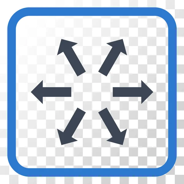 Icône vectorielle de flèches radiales dans un cadre — Image vectorielle