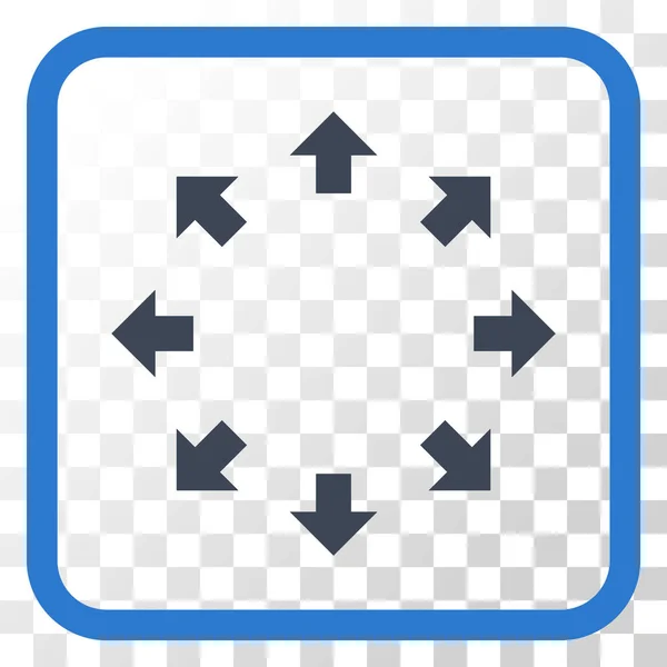 Icône vectorielle de flèches radiales dans un cadre — Image vectorielle