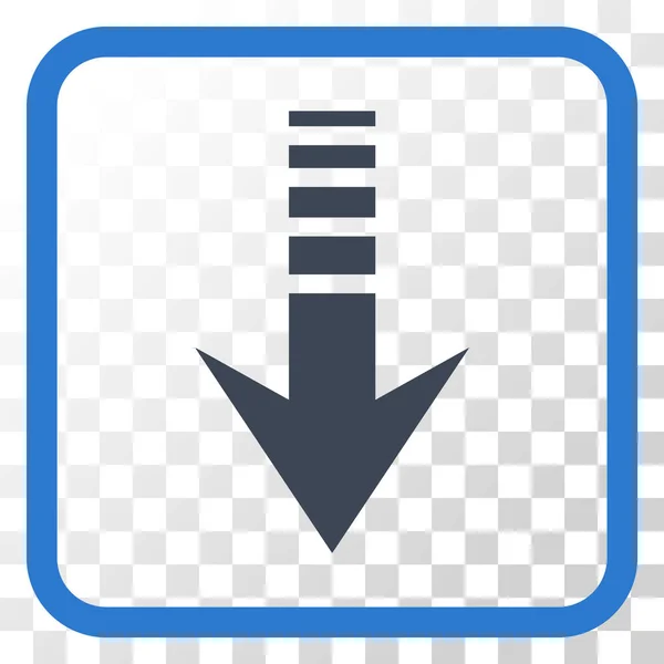Skicka ner vektor ikonen i en ram — Stock vektor