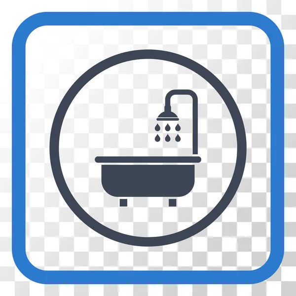 Ícone de vetor de banho de chuveiro em um quadro —  Vetores de Stock