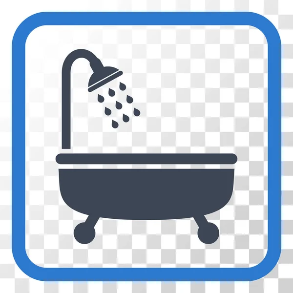 Vector de baño de ducha icono en un marco — Vector de stock