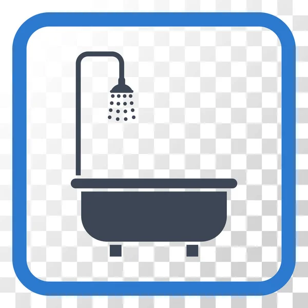 Vector de baño de ducha icono en un marco — Vector de stock