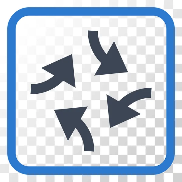 Flèches tourbillonnantes Icône vectorielle dans un cadre — Image vectorielle