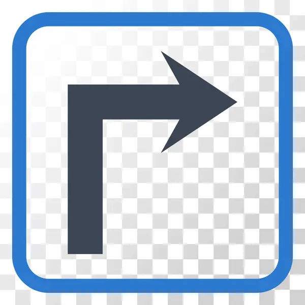 Turn Right Vector Icon In a Frame — Stock Vector