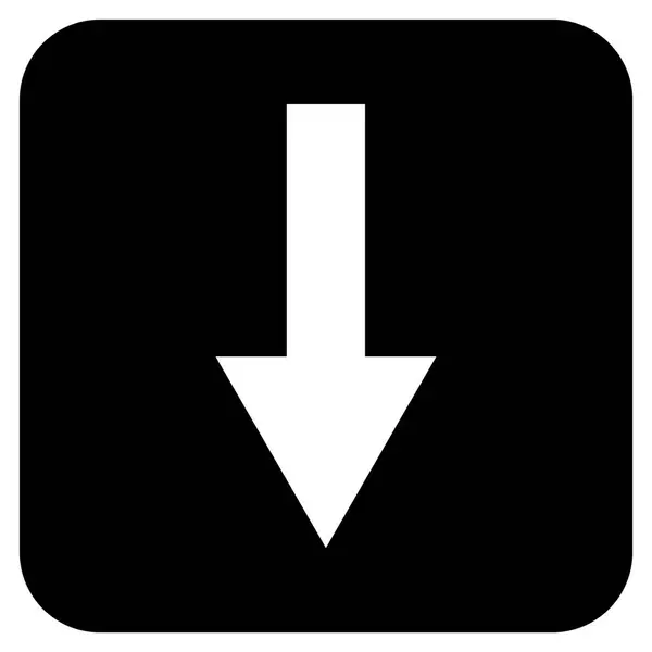 Freccia giù piatto quadrato vettoriale icona — Vettoriale Stock
