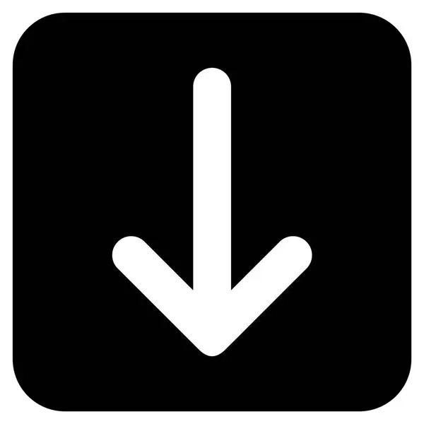 Seta para baixo plana vetor quadrado ícone —  Vetores de Stock