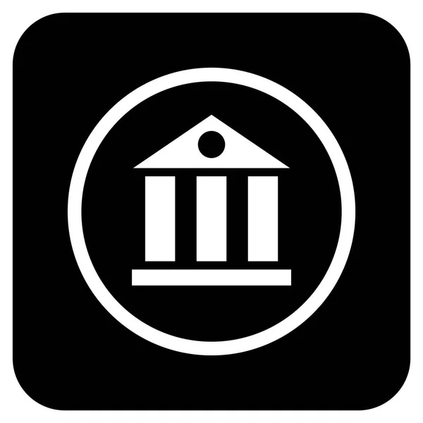 Банківська будівля Плоский квадратний векторний значок — стоковий вектор