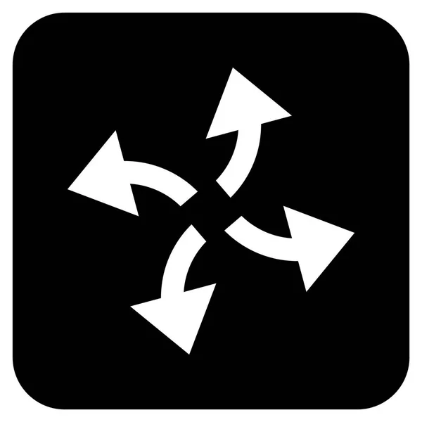 Zentrifugalpfeile flache quadratische Vektorsymbole — Stockvektor