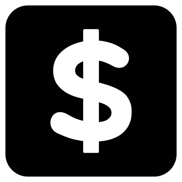 Dollaro piatto quadrato icona vettoriale — Vettoriale Stock