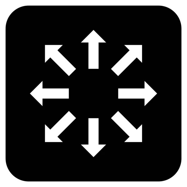 Explotar flechas plana cuadrada Vector icono — Archivo Imágenes Vectoriales