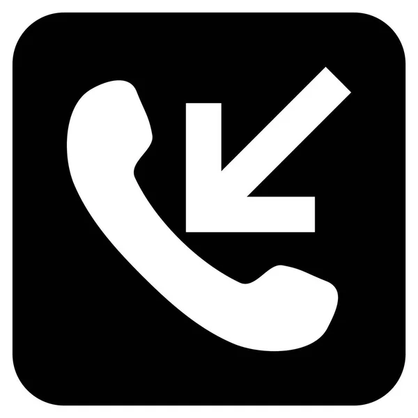 Incoming Call Flat Squared Vector Icon — Stock Vector