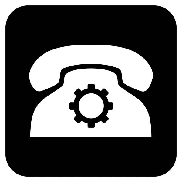 Configurações do telefone Flat Squared Vector Icon — Vetor de Stock