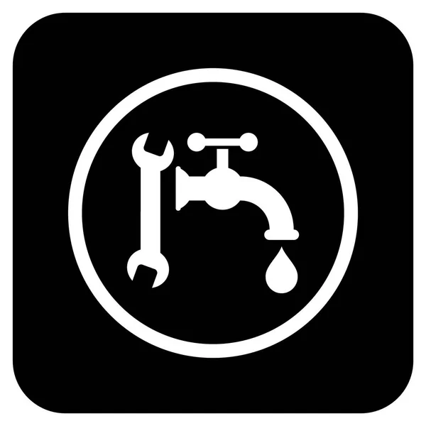 Plumbing Flat Squared Vector Icon — Stock Vector