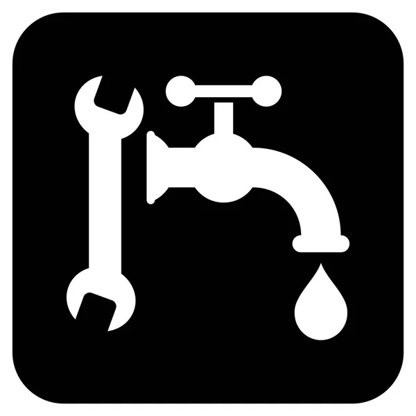 Plumbing Flat Squared Vector Icon — Stock Vector