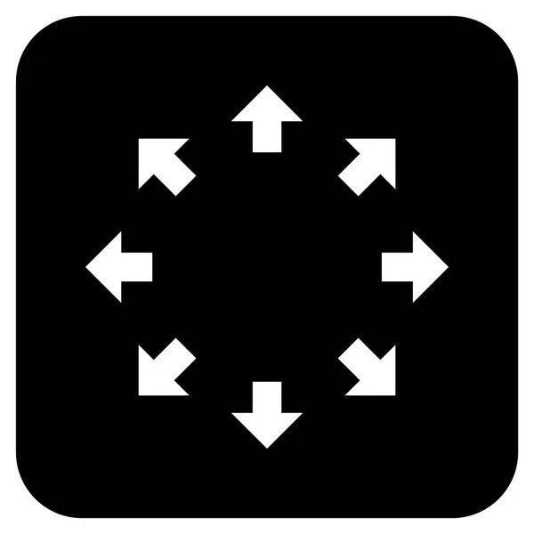 Flèches radiales plat carré vectoriel Icône — Image vectorielle