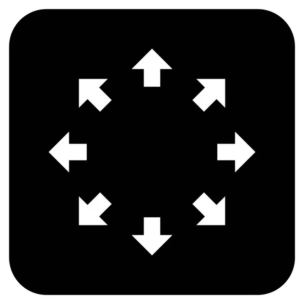 Radiale Pfeile flache quadratische Vektorsymbole — Stockvektor