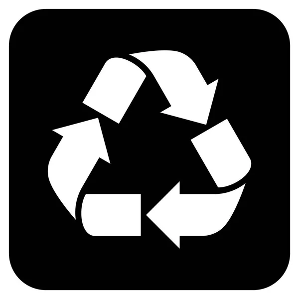 Icono de vector cuadrado plano de reciclaje — Vector de stock