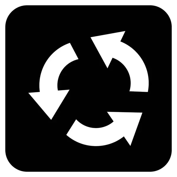 Platte vierkante Vector Icon recyclen — Stockvector