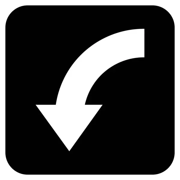 Girar para baixo plana vetor quadrado ícone — Vetor de Stock