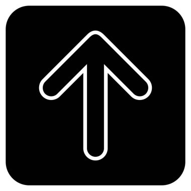 Düz yukarı yönlü ok vektör simgesi kare