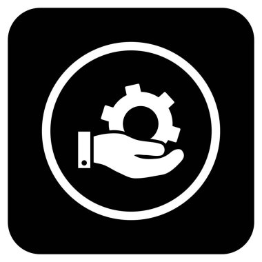 Hizmet düz kare vektör simgesi