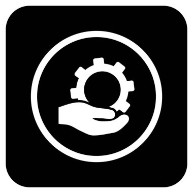 Hizmet düz kare vektör simgesi