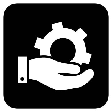 Hizmet düz kare vektör simgesi