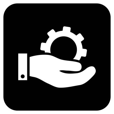 Hizmet düz kare vektör simgesi