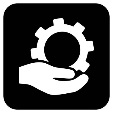 Hizmet düz kare vektör simgesi