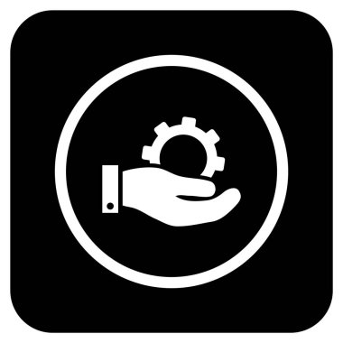 Hizmet düz kare vektör simgesi