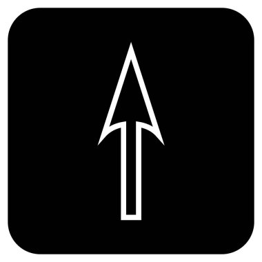 Düz kare vektör simge yukarı ok keskin